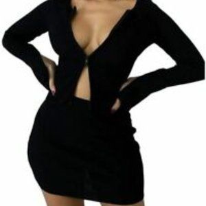 XLLAIS Women Black 2 Piece Outfit Size M